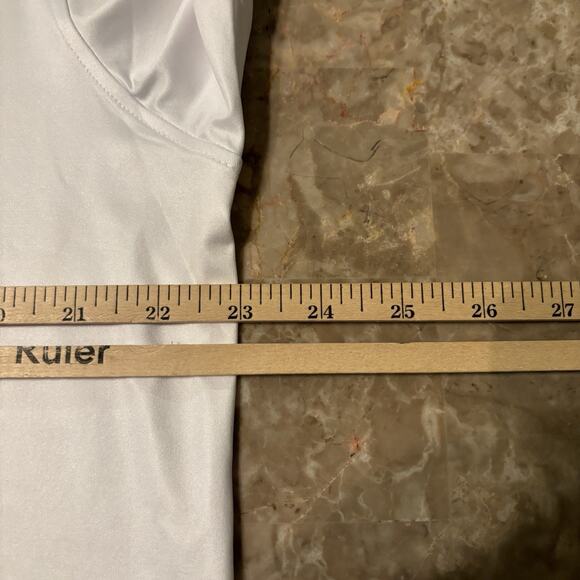 Breezy Polo Shirt Mens Large White Short Sleeve Solid Performance Stretch NEW - Picture 4 of 13